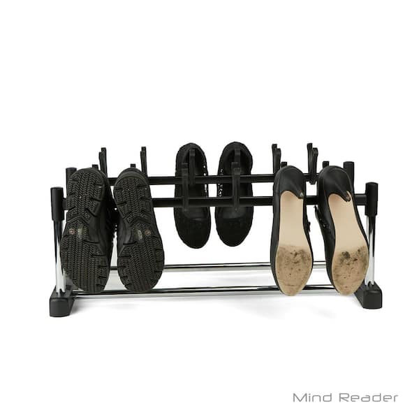 Mind Reader 27.32-in H 3 Tier 9 Pair Black Steel Shoe Rack at