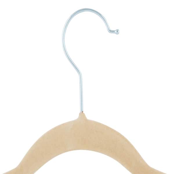 Simplify 6 Pack Extra Wide Plastic, Fabric, Metal Clothing Hanger, Ivory 