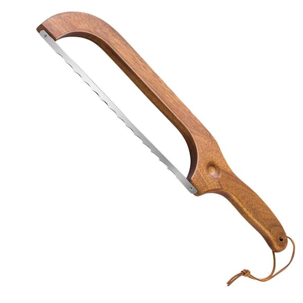 14.5 in. Stainless Steel Partial Tang Bread Knife with Bread Slicer, Bread Saw for Homemade Bread, Sourdough Bread