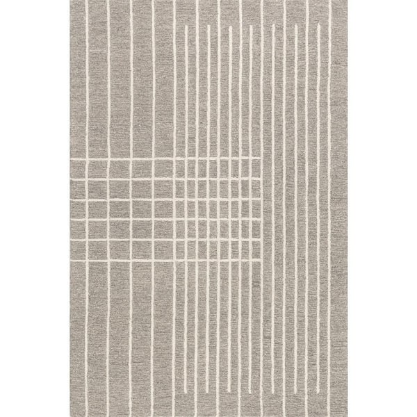 Xyla Striped Grey 9 ft. x 12 ft. Indoor Area Rug