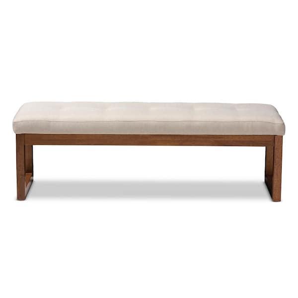 Baxton Studio Caramay Light Beige Bench