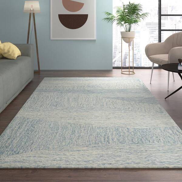 Diamond Cove Blue Hand Tufted Wool Rug