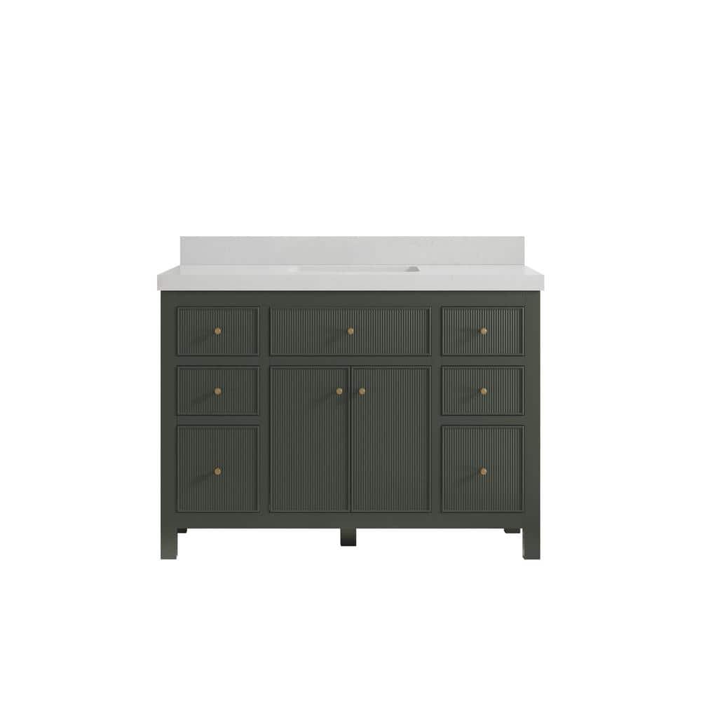 Sonoma 48 in. W x 22 in. D x 36 in. H Bath Vanity in Pewter Green with 2 in. Carrara Quartz Top price history on PriceWatchPro
