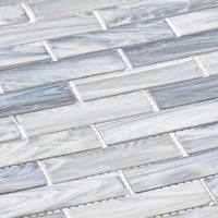 Dorian Eggshell Light Gray and Blue Glass Brick Mosaic Tile