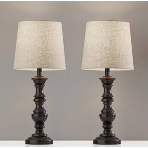 Lucy 22 in. Antique Brass Lamp Set