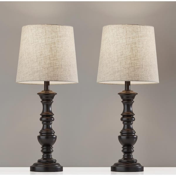 Adesso Lucy 22 in. Antique Brass Lamp Set