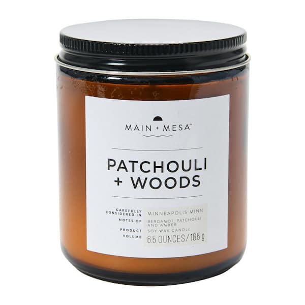 6.5 fl. oz. Patchouli & Woods Lidded Glass Scented Candle (1-Pack)