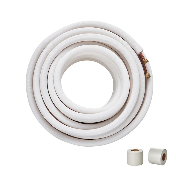 50 ft. Mini Split Line Set 1/4 in. 3/8 in. O.D Copper Tubing Pipes and Triple-Layer Insulation for Air Conditioning