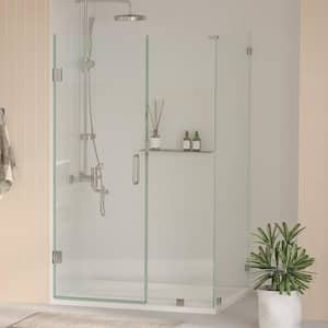 Nirvana 42 in. W x 42 in. L x 76 in. H Pivot Frameless Corner Shower Enclosure in Chrome with 3/8 in. Clear Glass