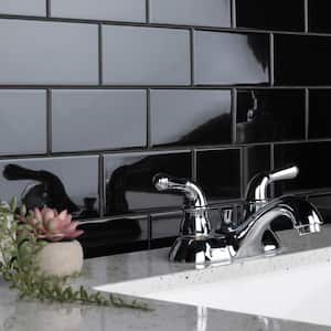 Crown Heights Glossy Black 3 in. x 6 in. Ceramic Wall Tile (5.72 sq. ft./Case)