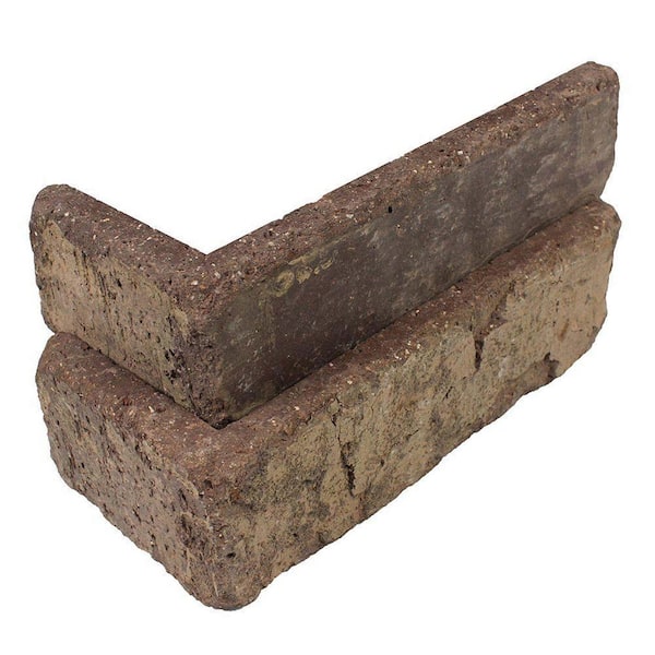 Old Mill Brick Cafe Mocha Thin Brick Singles - Corners (Box of 25) - 7.625 in. x 3.625 in. x 2.25 in. x 0.5 in. (5.5 linear. ft.)