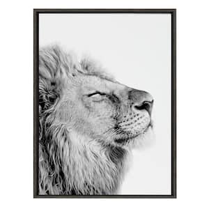 Sylvie "Lion Self Actualizing" by Amy Peterson Art Studio Framed Canvas Wall Art 23 in. x 33 in.