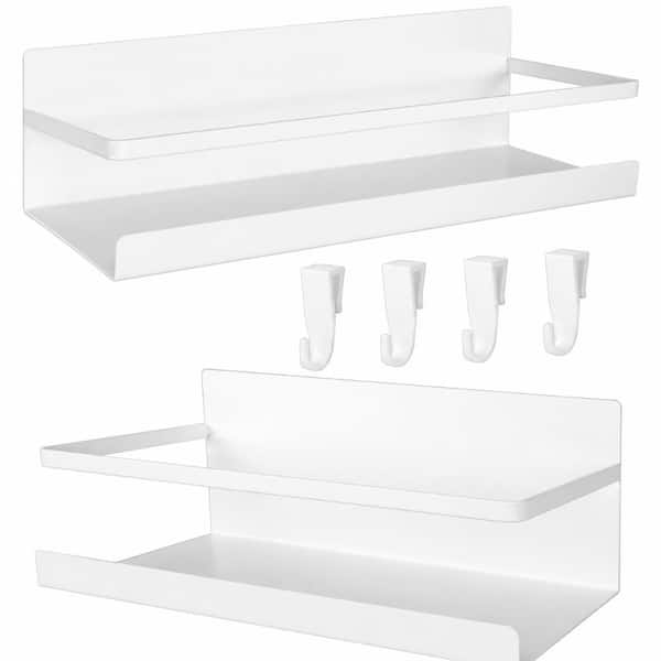 Magnetic Spice Rack with 4 Hooks for Refrigerator and Kitchen, 9.6 x 4.7 x 3.5 in Metal Organizer 2 Pack