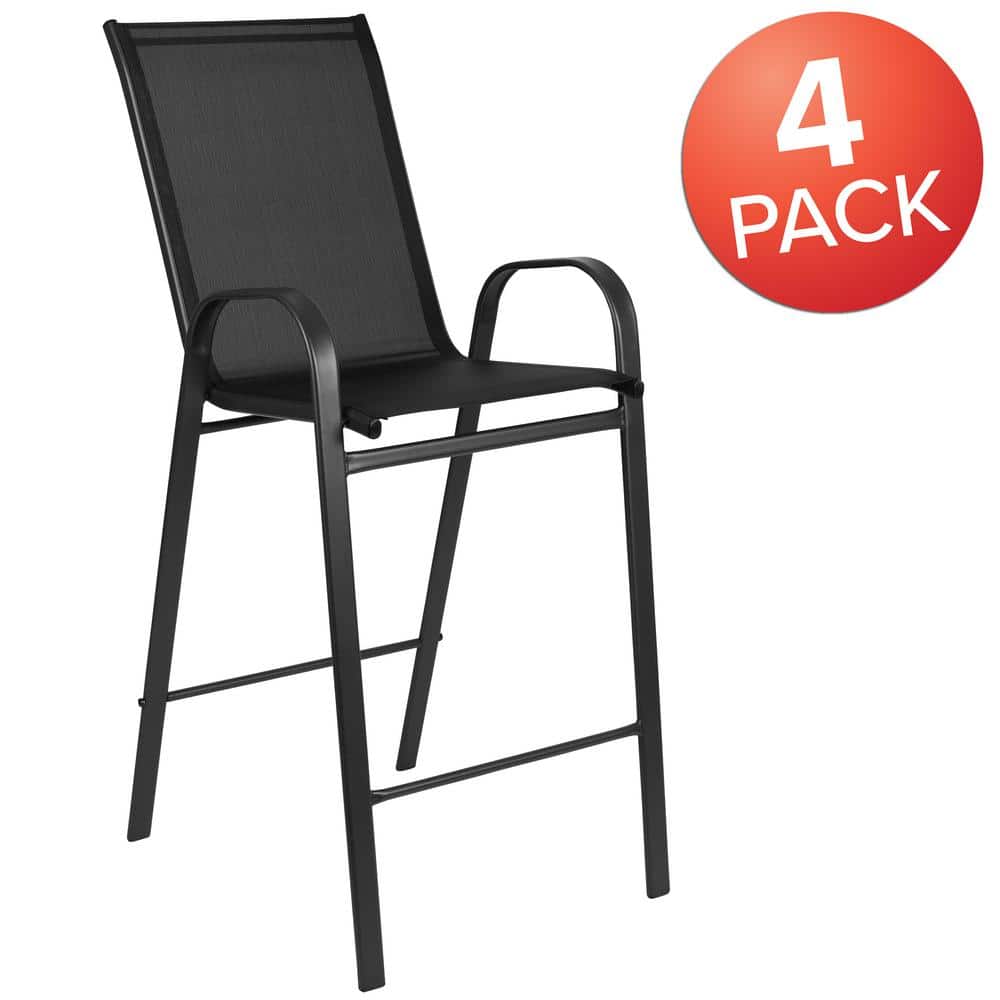 Carnegy Avenue Metal Outdoor Bar Stool (4Pack) CGATLH482656BLHD