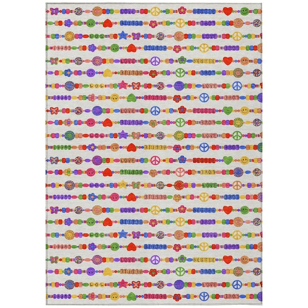 Chantille Machine Washable Indoor/Outdoor Abstract ACN2658 Ivory 10 ft. x 14 ft. Area Rug