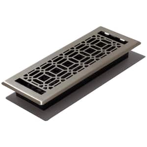 2 in. x 12 in. New Gothic Floor Register, Plated Nickel
