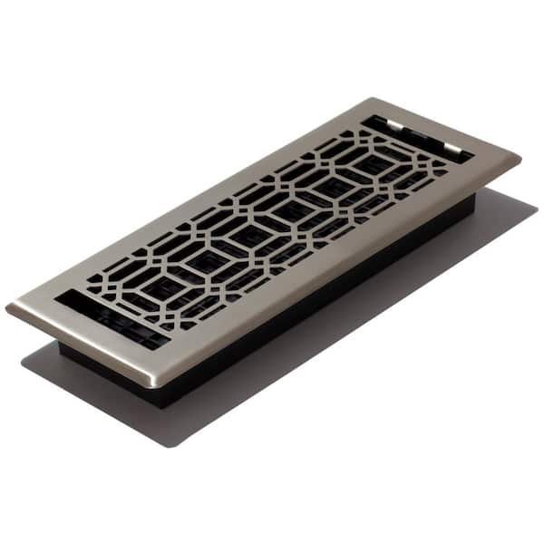 Decor Grates 2 in. x 12 in. New Gothic Floor Register, Plated Nickel