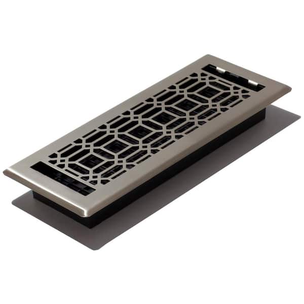 Decor Grates 4 in. x 12 in. New Gothic Floor Register, Plated Nickel