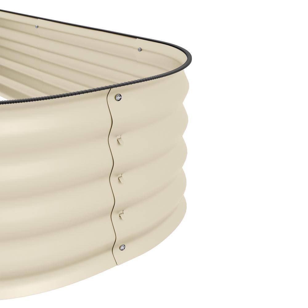 Cream White Galvanized Metal Raised Garden Bed Kit