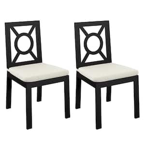 kathy ireland Homes and Gardens Madison Ave Set of 2 Aluminum Outdoor Dining Chairs with Cushions