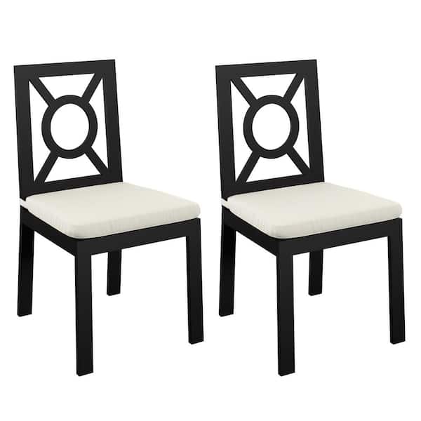 TK CLASSICS kathy ireland Homes and Gardens Madison Ave Set of 2 Aluminum Outdoor Dining Chairs with Cushions