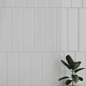 Facet Rectangle 3 in. x 12 in. Glazed White Gloss Ceramic Subway Wall Tile (5.28 sq. ft./Case)