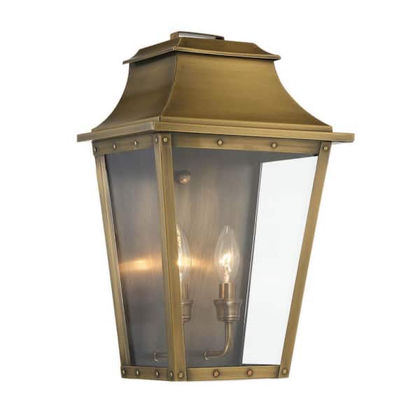 17.25 in. Brass Indoor Hardwired Sconce with No Bulbs Included