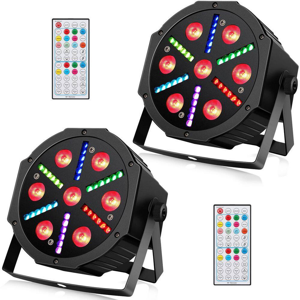 14400-Lumen Black LED Floodlight Lights Adjustable Color Mixing with Remote Control for Party Wedding Church (2-Pack) price history on PriceWatchPro