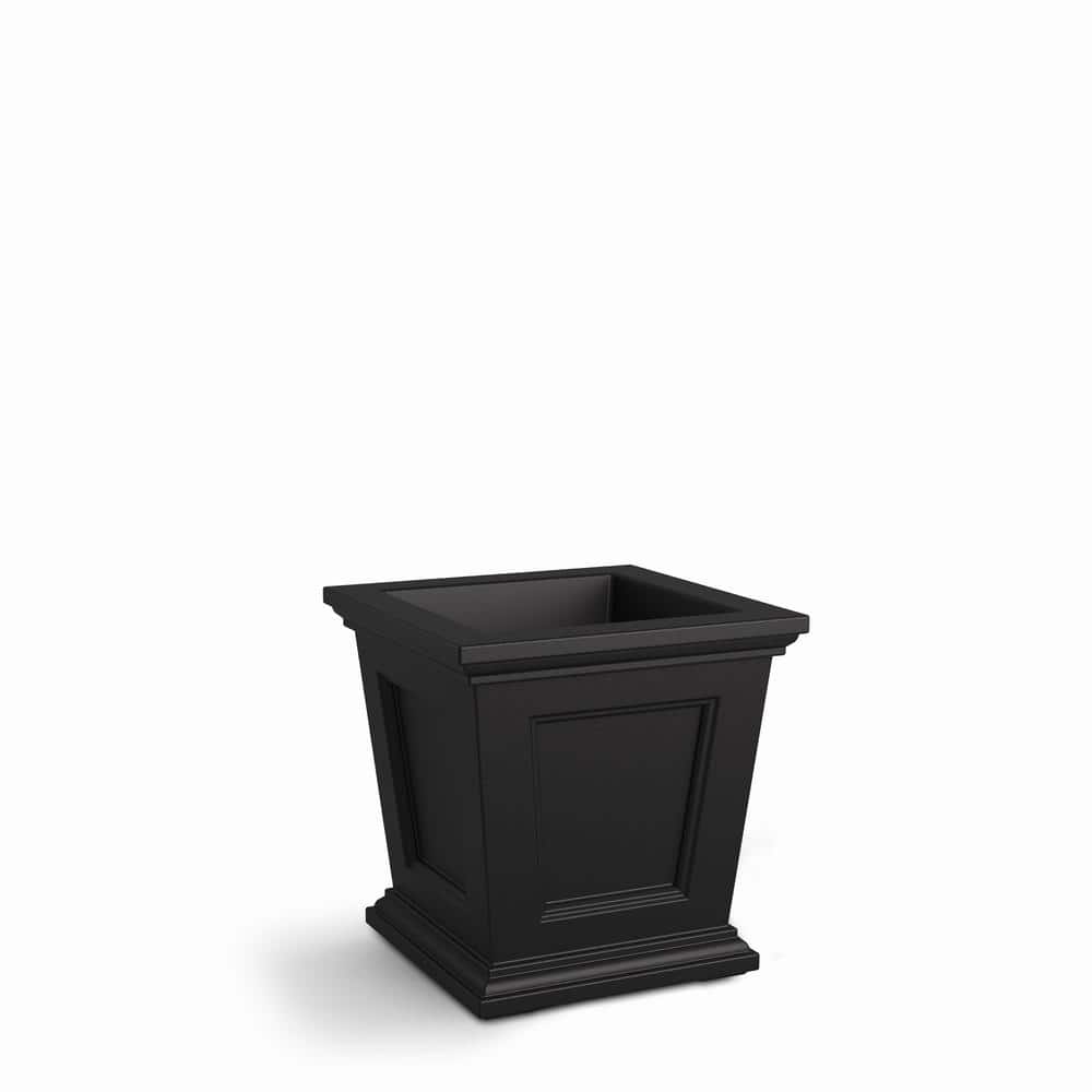 Black 17" Self-Watering Square Resin Planter