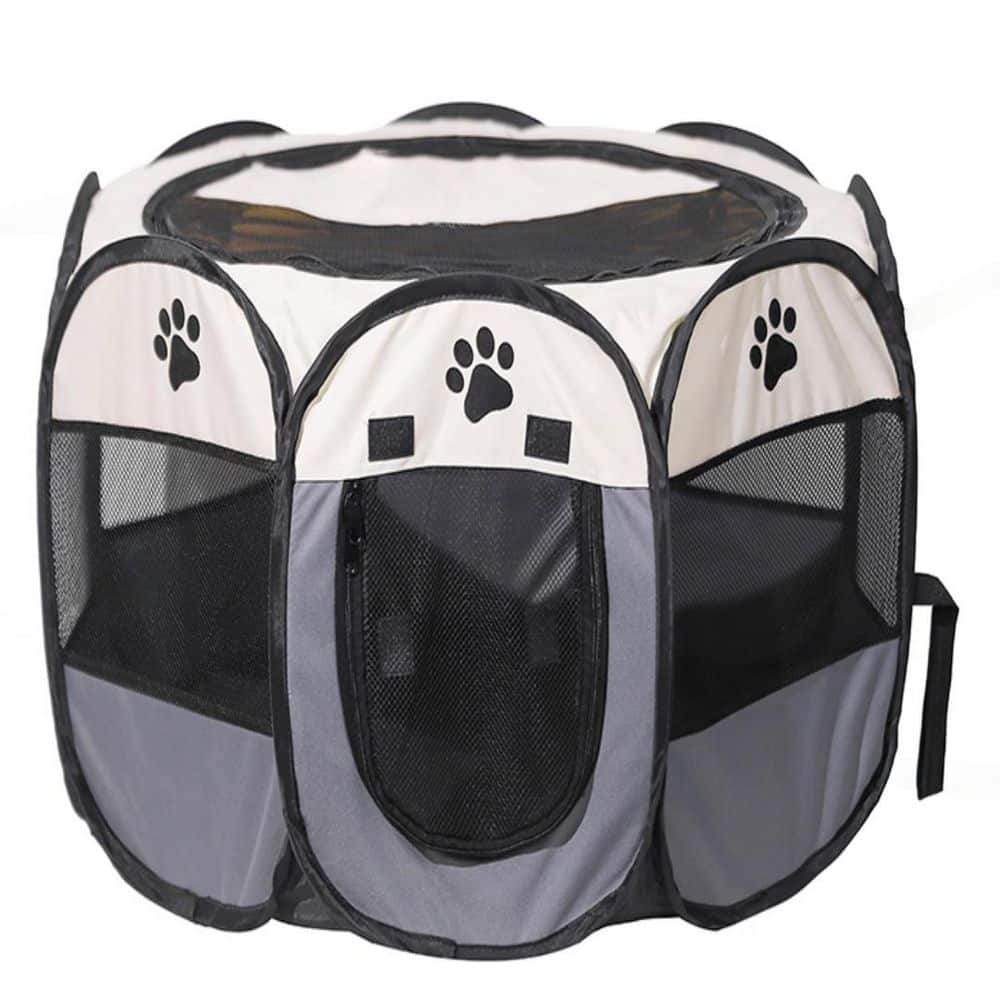 17 in. x 29 in. x 29 in. Gray Metal Portable Pet Kennels for Puppy Kitten Indoor Outdoor Travel Camping Use price history on PriceWatchPro
