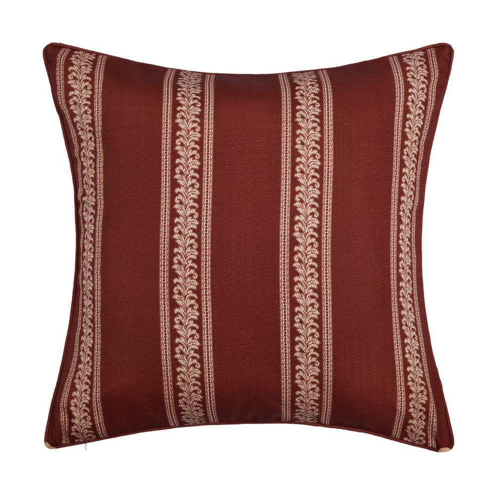 Lazia Red Damask Polyester Euro Sham 26 in. L x 26 in. W