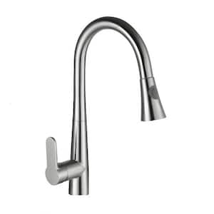 HHK Single Handle Pull Down Sprayer Kitchen Faucet in Chrome with CUPC Certification in Stainless Steel