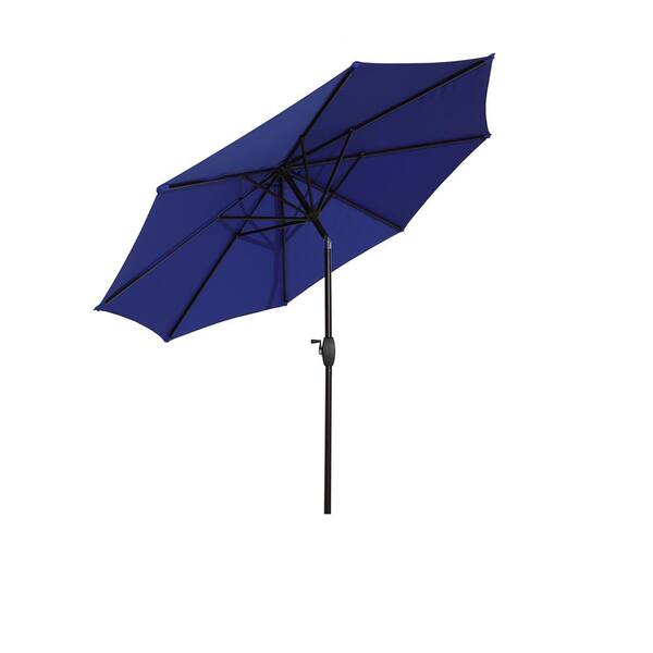 Wateday 9 ft. Aluminum Market Outdoor Patio Umbrella in Navy Blue
