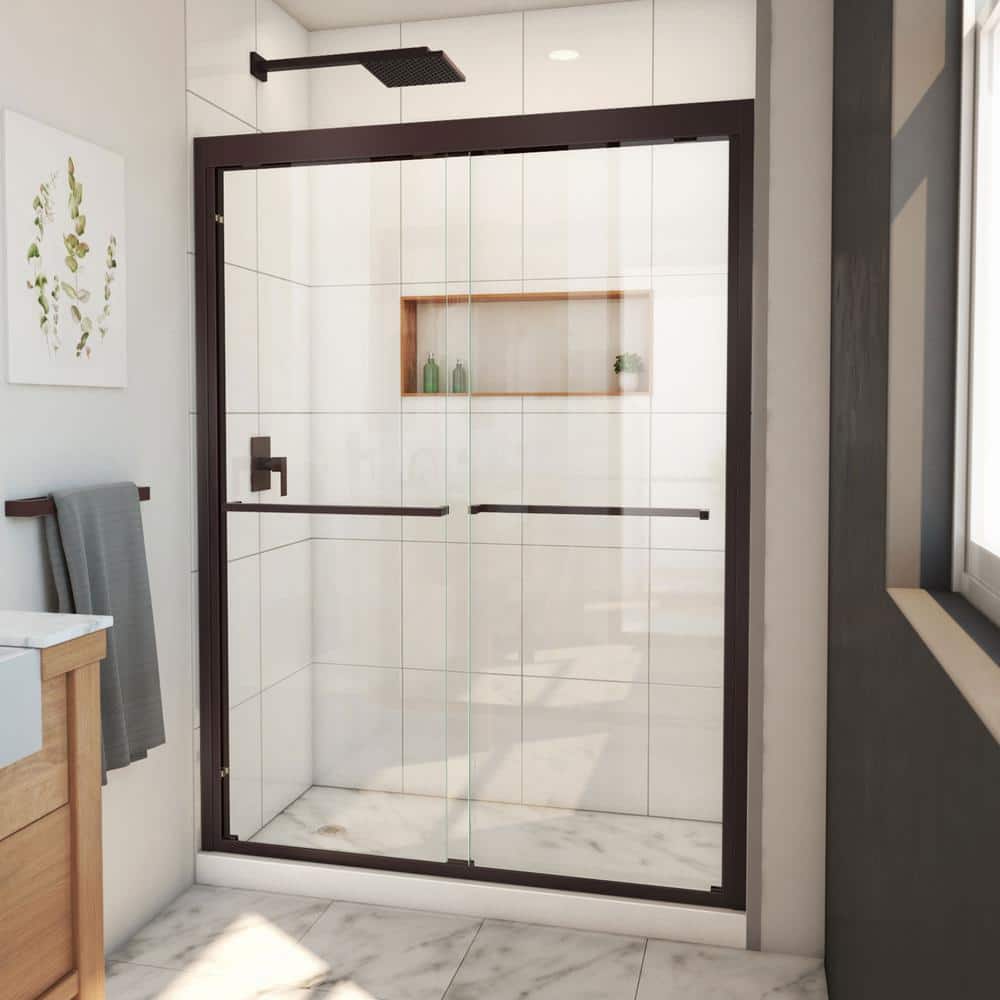 Duet Plus 50-54" Oil Rubbed Bronze Semi-Frameless Sliding Shower Door