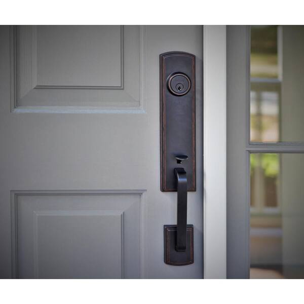 Italian Collection Briona Single Cylinder Satin Nickel Door Handleset with Artino Interior Left-Hand