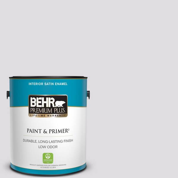 BEHR PREMIUM PLUS 1 gal. #660E-1 Lavender Lace Satin Enamel Low Odor Interior Paint & Primer