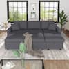 Harper & Bright 87 in. L-Shaped Sectional Sofa - Gray