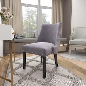 Gray Wood Traditional Dining Chair (Set of 2)