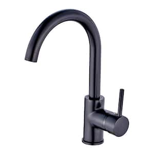 Single Handle Bar Faucet, Kitchen Faucet with Water Supply Lines in Matte Black
