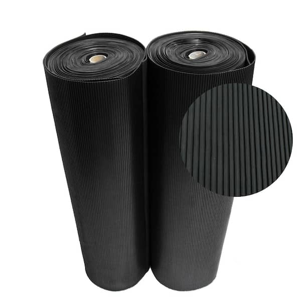 Rubber-Cal Corrugated Ramp Cleat 3 ft. x 20 ft. Black Rubber