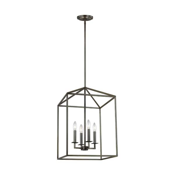 Generation Lighting Perryton Small 12.25 in. 4-Light Heirloom Bronze Modern Transitional Candlestick Hanging Pendant