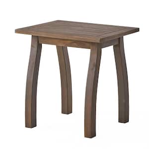 Gray Acacia Wood Outdoor Side Table