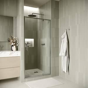 Mendota 32 in. W x 72 in. H Pivot Shower Door,CrystalTech Treated 1/4 in. Tempered Clear Glass, Polished Chrome Hardware