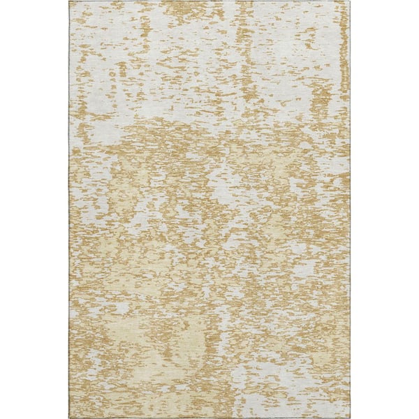 Addison Rugs Mayfield Premium Machine Washable Abstract AMF946 Gold 8 ft. x 10 ft. Area Rug