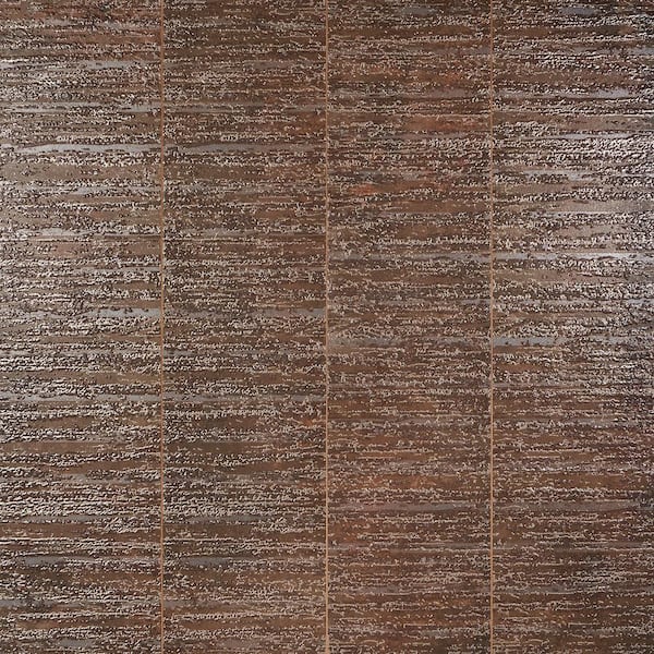 Voyager Textured 12 in. x 48 in. Copper Porcelain Wall Tile (11.62 sq. ft. / 3 pieces / case)