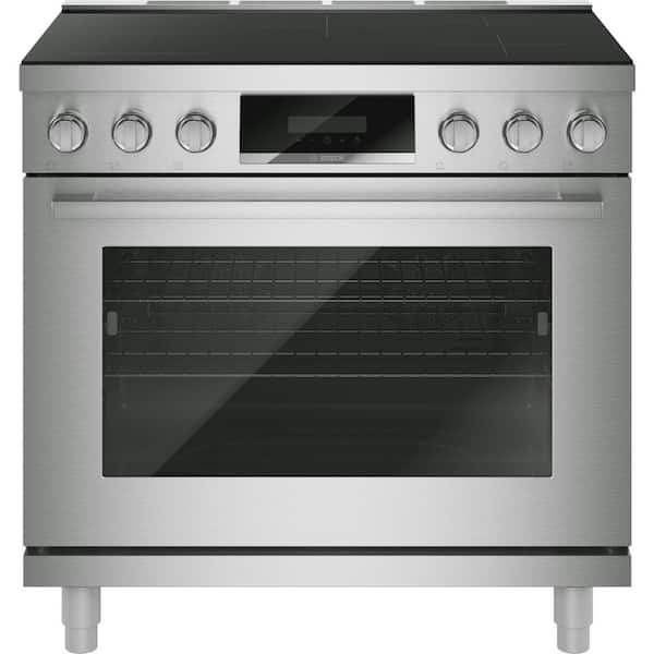 800 Series 36 in. 5.4 cu. ft. Industrial Pro Style Induction Range with 5-Burners in Stainless Steel