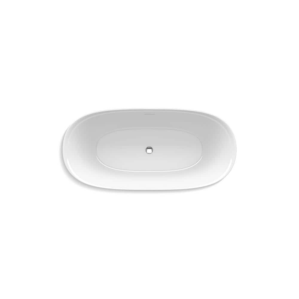 Unwind 67" White Acrylic Freestanding Soaking Bathtub