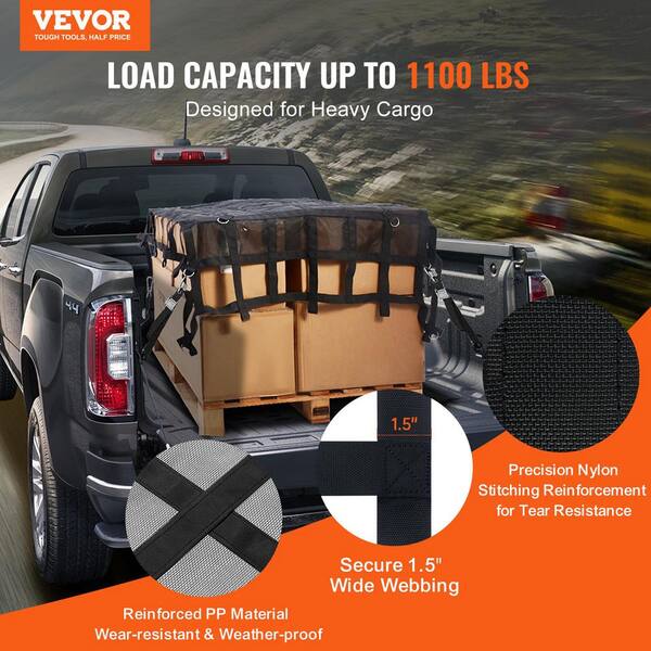 thumbnail image 2 of Heavy Duty Truck Bed Cargo Net - 42"x50" With Cam Buckles & S-Hooks For Pickup Trucks 2 of 14