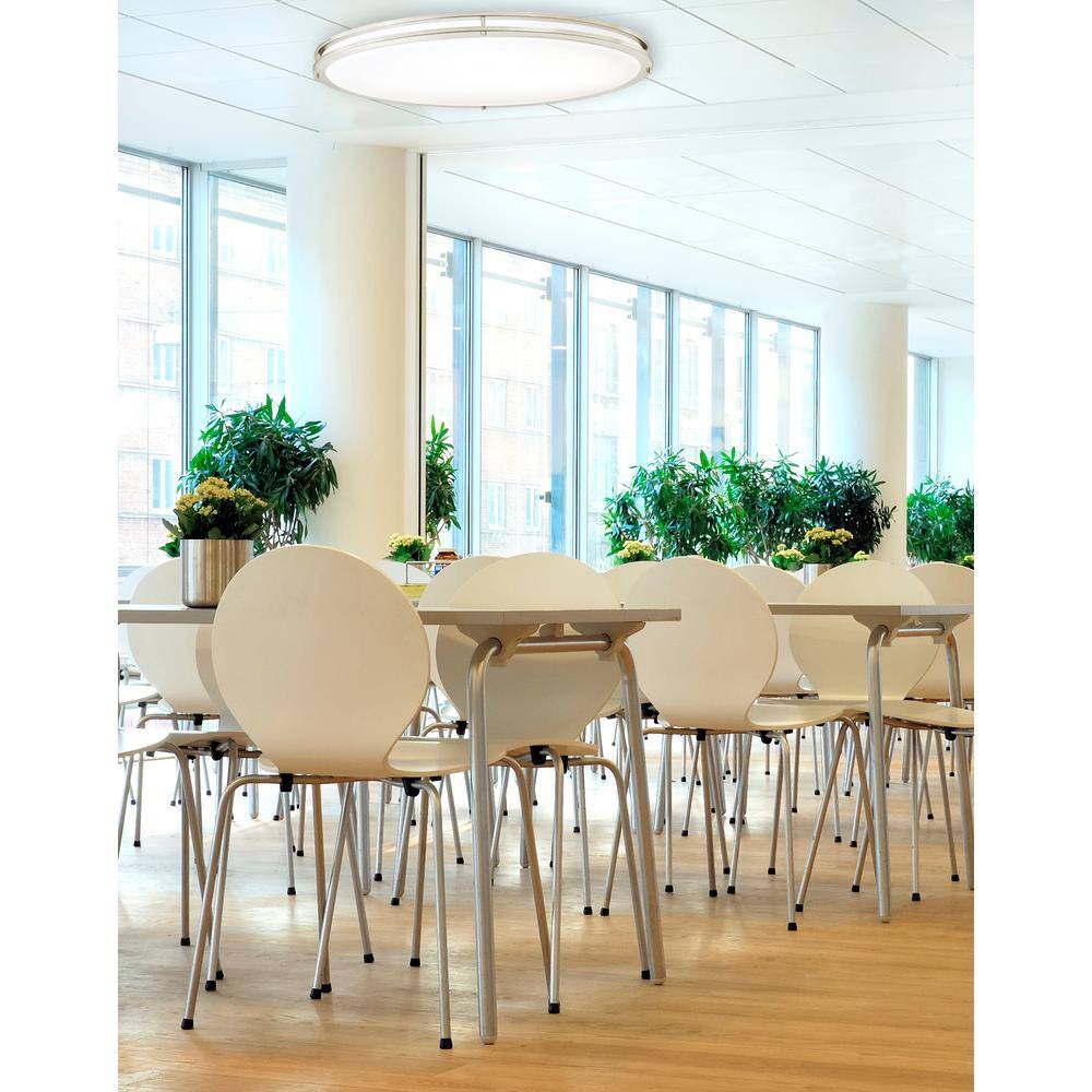 Sleek Brushed Nickel 32.5" LED Flush Mount Ceiling Fixture