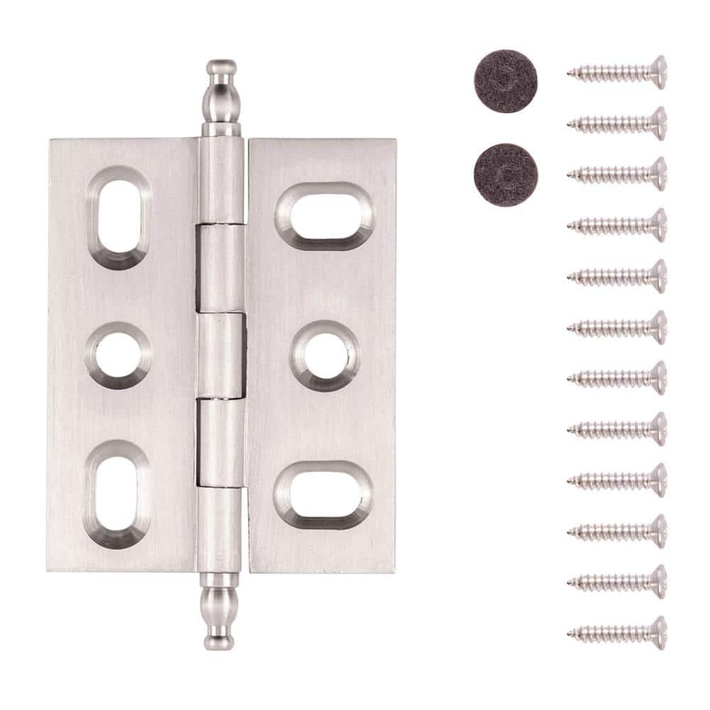 Satin Nickel Steel Cabinet Hinges with Decorative Finials